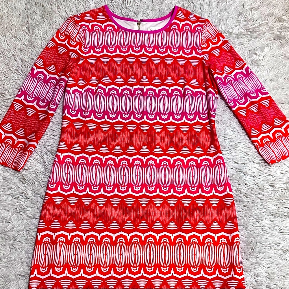 Eliza j dress size 6 multi color sheath dress long sleeve dress